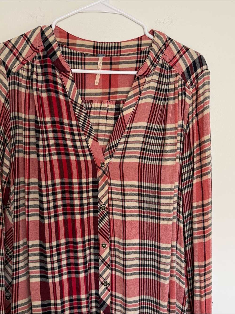 Free People Loralei Plaid Button-Front Midi Shirt Dress - Picture 6 of 11